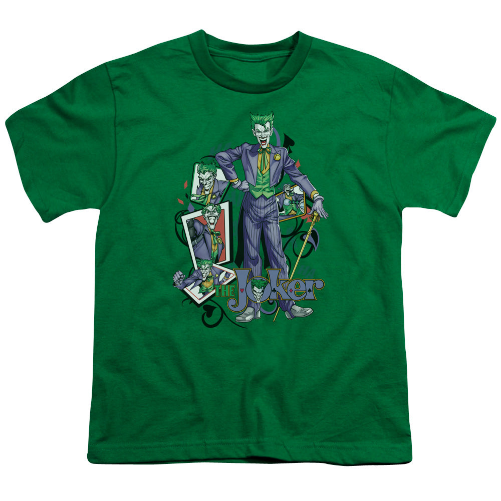 Batman - Wild Cards - Short Sleeve Youth 18/1 - Kelly Green T-shirt