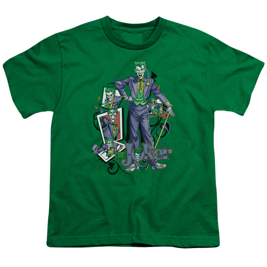 Batman - Wild Cards - Short Sleeve Youth 18/1 - Kelly Green T-shirt