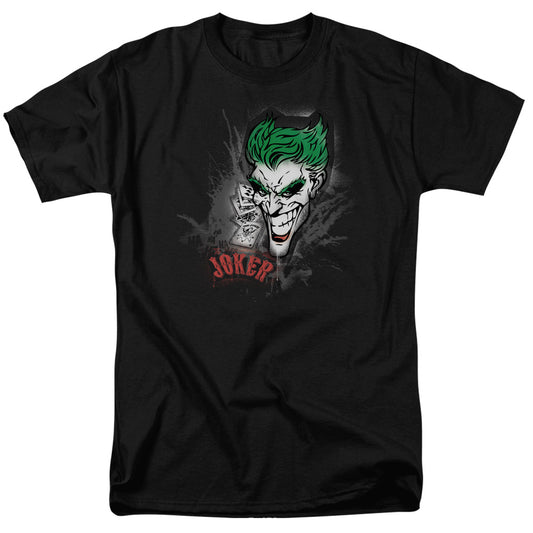Batman - Joker Sprays The City - Short Sleeve Adult 18/1 - Black T-shirt