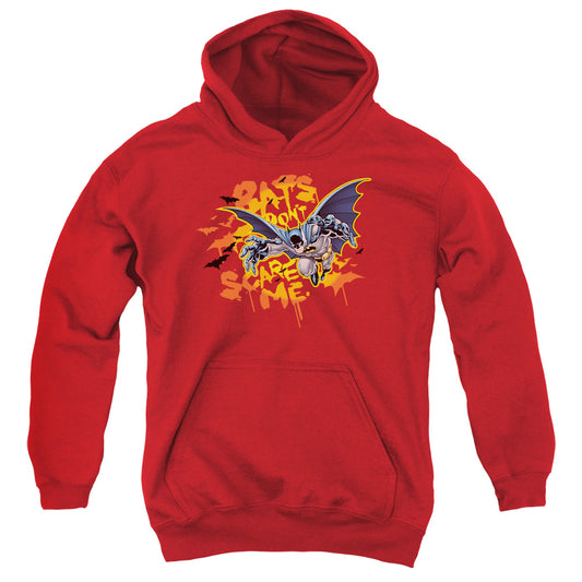 Batman - Bats Dont Scare Me - Youth Pull-over Hoodie - Red