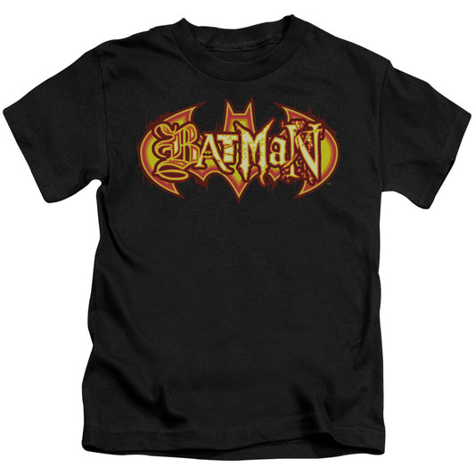 BATMAN FIERY SHIELD - S/S JUVENILE 18/1 - BLACK - T-Shirt