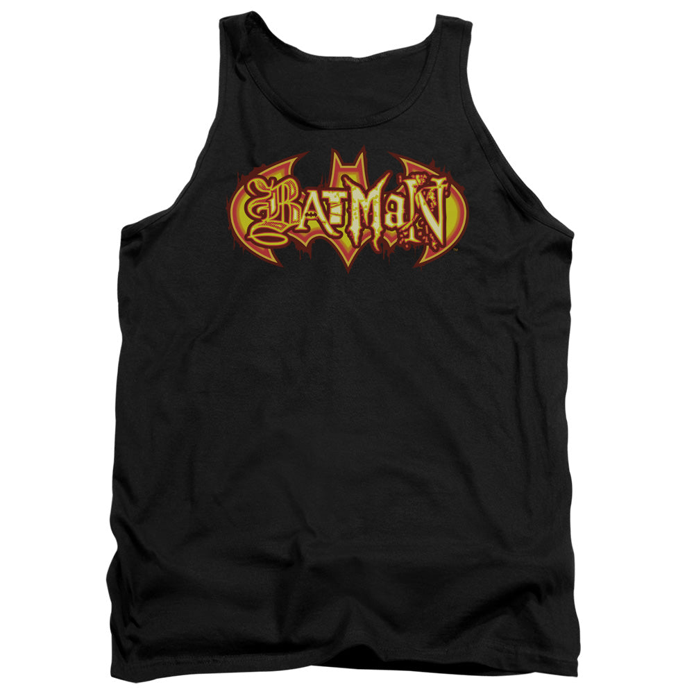 Batman - Fiery Shield - Adult Tank - Black