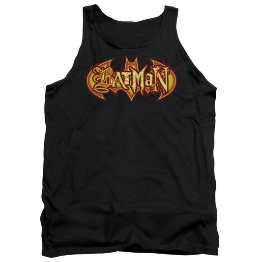 Batman - Fiery Shield - Adult Tank - Black