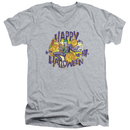 Batman - Ha Ha Halloween - Short Sleeve Adult V-neck - Athletic Heather T-shirt
