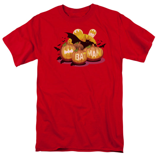 Batman - Bat O Lanterns - Short Sleeve Adult 18/1 - Red T-shirt