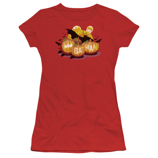 Batman - Bat O Lanterns - Short Sleeve Junior Sheer - Red T-shirt