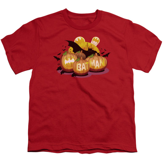 Batman - Bat O Lanterns - Short Sleeve Youth 18/1 - Red T-shirt