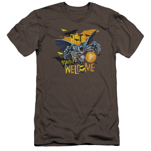 Batman - Bats Welcome-premuim Canvas Adult Slim Fit 30/1 - Charcoal