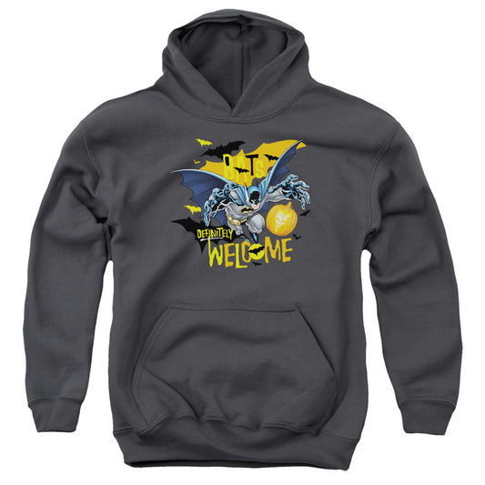 Batman - Bats Welcome - Youth Pull-over Hoodie - Charcoal
