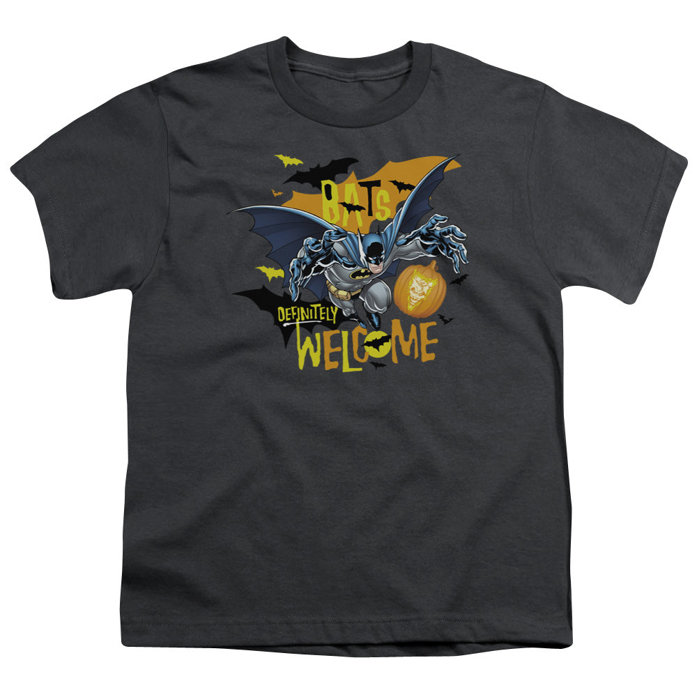 Batman - Bats Welcome - Short Sleeve Youth 18/1 - Charcoal T-shirt