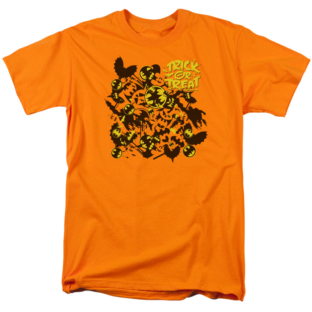 Batman - Trick Or Treat Collage - Short Sleeve Adult 18/1 - Orange T-shirt