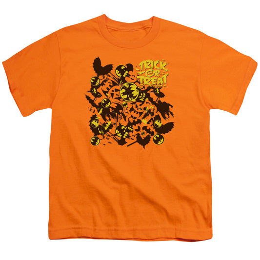 Batman - Trick Or Treat Collage - Short Sleeve Youth 18/1 - Orange T-shirt