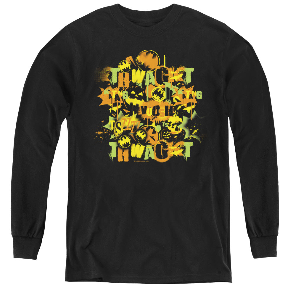Batman - Halloween Knight Sounds - Youth Long Sleeve Tee - Black