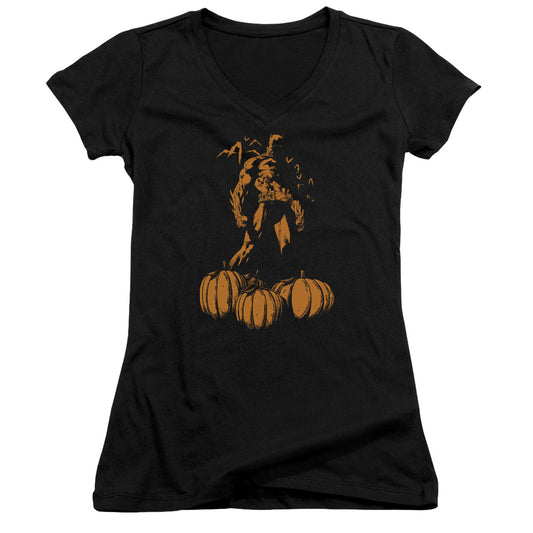 Batman - A Bat Among Pumpkins - Junior V-neck - Black