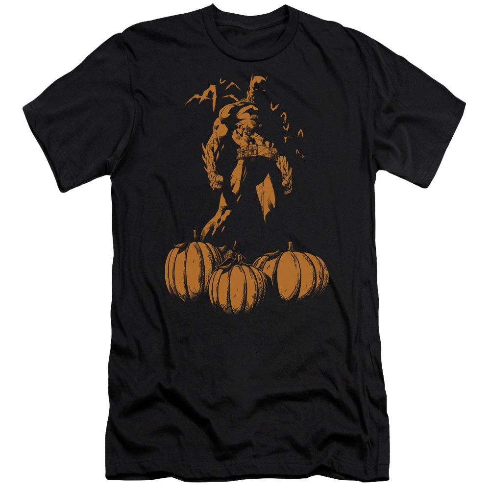 Batman - A Bat Among Pumpkins-premuim Canvas Adult Slim Fit 30/1 - Black