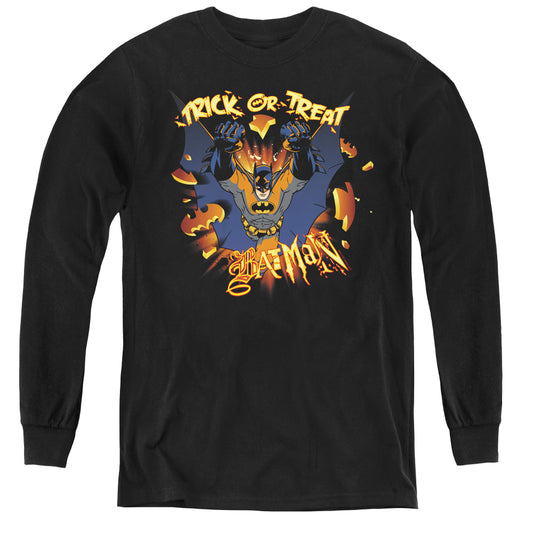 Batman - Pumpkin Burst - Youth Long Sleeve Tee - Black