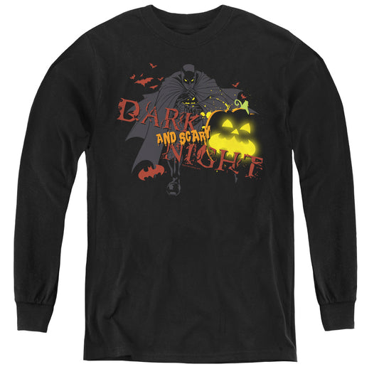 Batman - Dark And Scary Night - Youth Long Sleeve Tee - Black