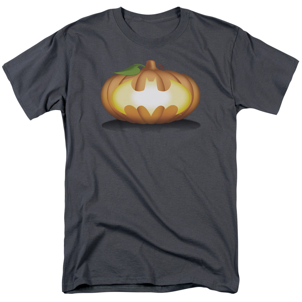 Batman - Bat Pumpkin Logo - Short Sleeve Adult 18/1 - Charcoal T-shirt