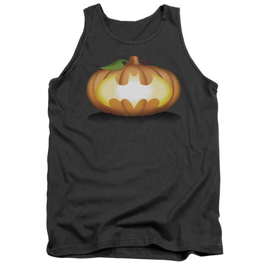 Batman - Bat Pumpkin Logo - Adult Tank - Charcoal
