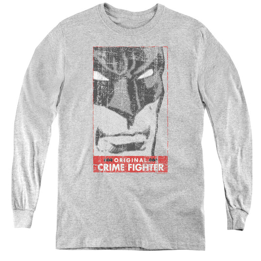 Batman - Orginal Crime Fighter - Youth Long Sleeve Tee - Athletic Heather