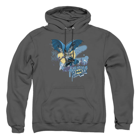 Batman - Into The Night - Adult Pull-over Hoodie - Charcoal