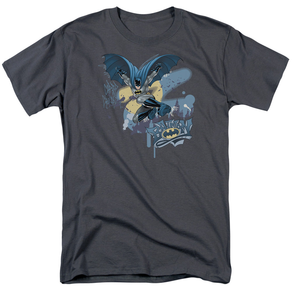 Batman - Into The Night - Short Sleeve Adult 18/1 - Charcoal T-shirt