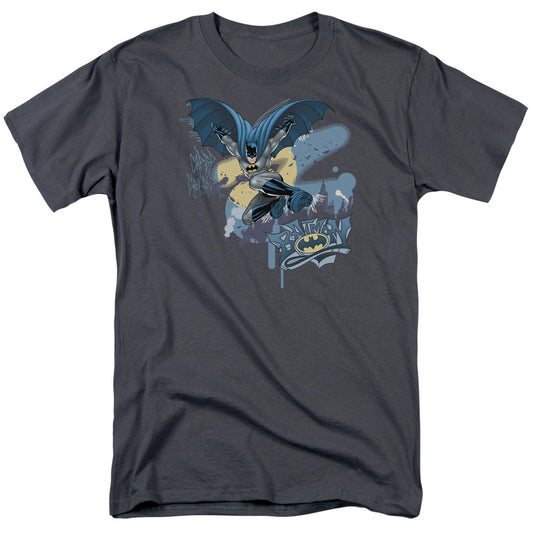 Batman - Into The Night - Short Sleeve Adult 18/1 - Charcoal T-shirt