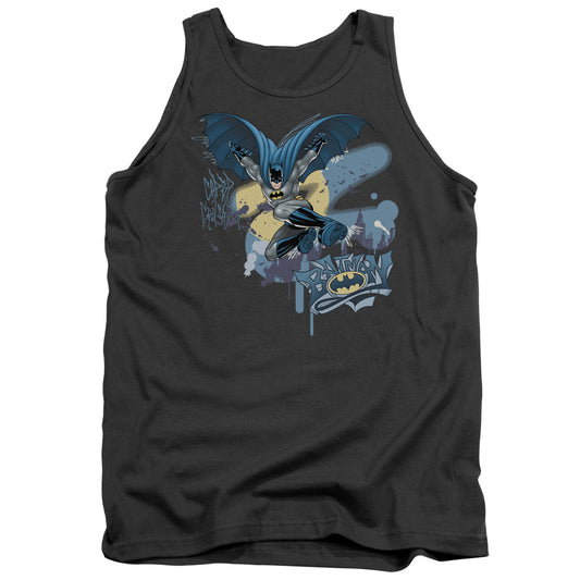 Batman - Into The Night - Adult Tank - Charcoal