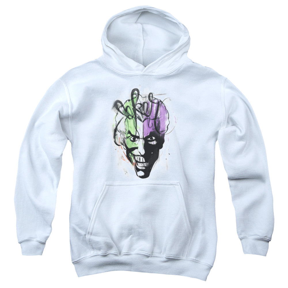 Batman - Joker Airbrush - Youth Pull-over Hoodie - Charcoal