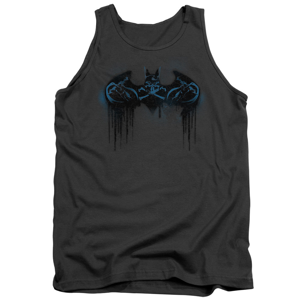 Batman - Run Away - Adult Tank - Charcoal