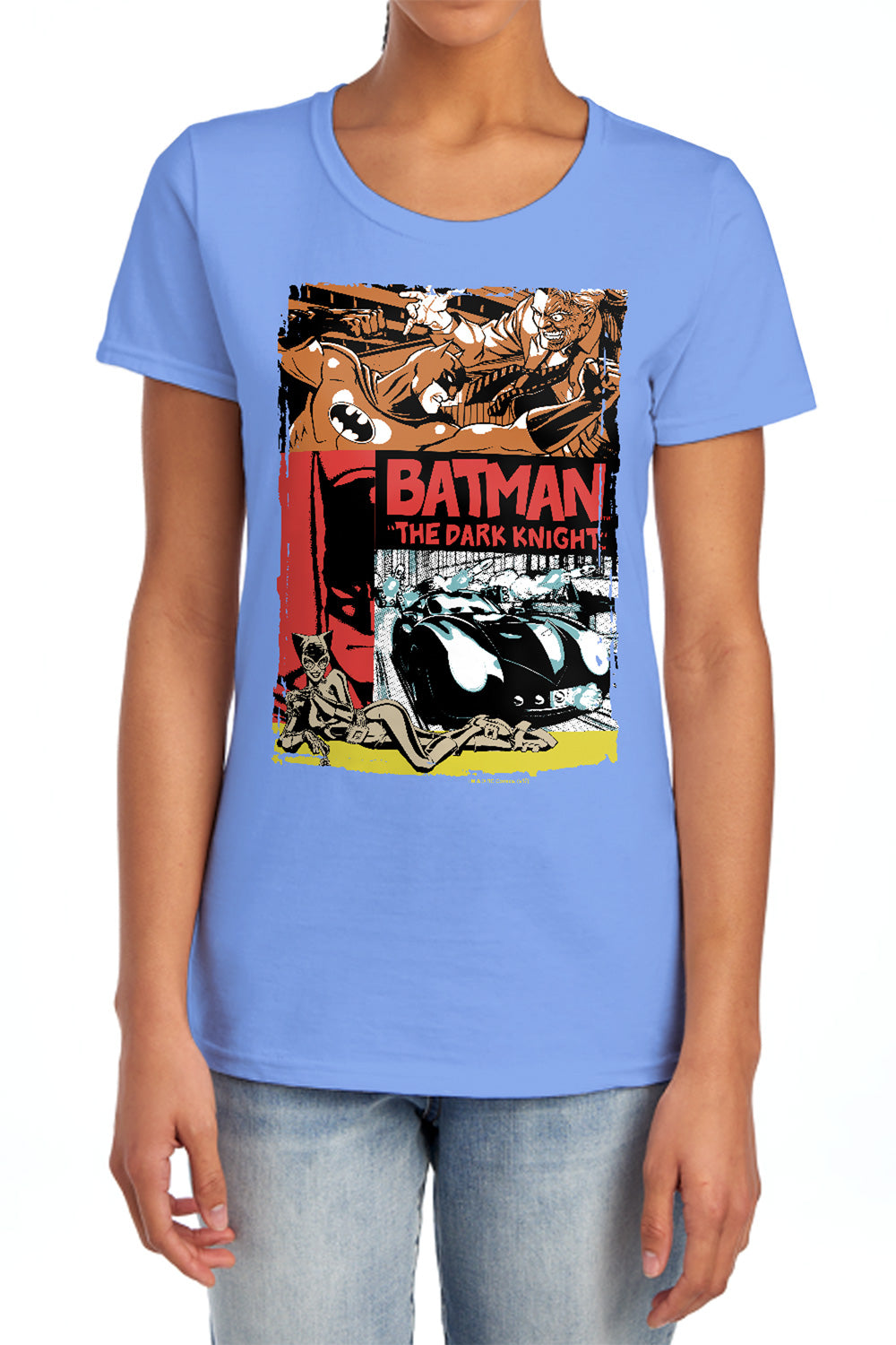 Batman - Old Movie Poster - Short Sleeve Womens Tee - Charcoal T-shirt