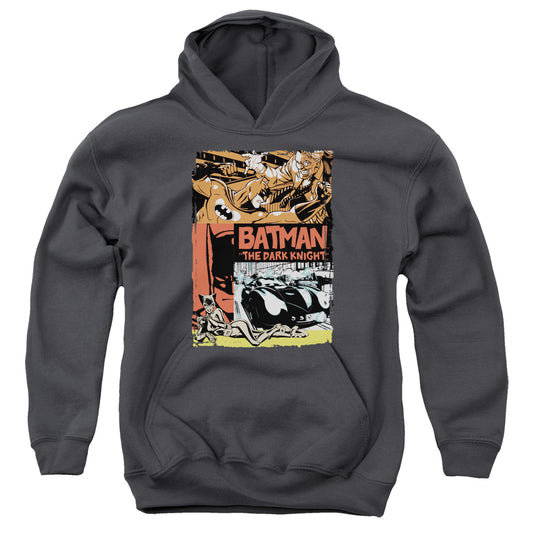 Batman - Old Movie Poster - Youth Pull-over Hoodie - Charcoal