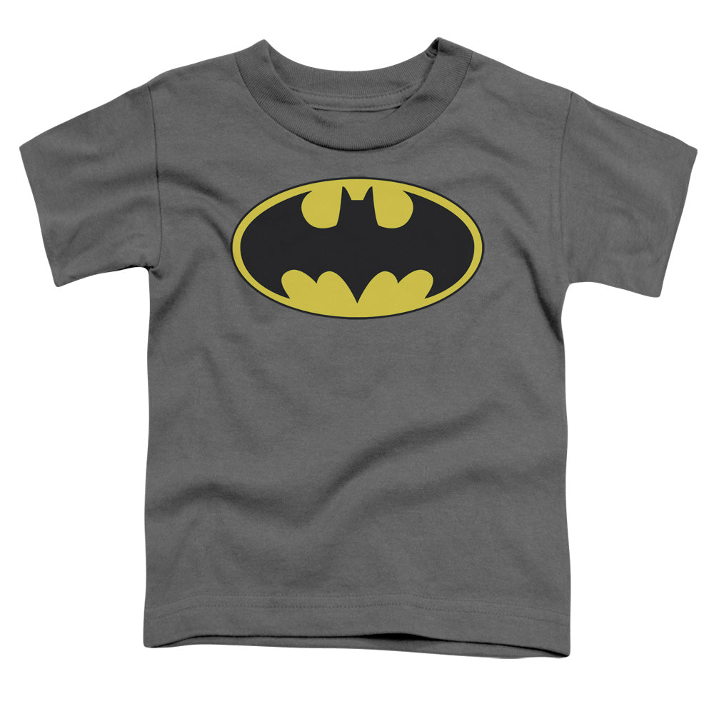Batman - Classic Bat Logo - Short Sleeve Toddler Tee - Charcoal T-shirt