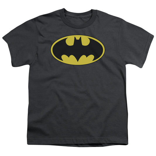 Batman - Classic Bat Logo - Short Sleeve Youth 18/1 - Charcoal T-shirt