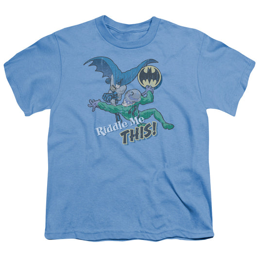 Batman - Riddle Me This - Short Sleeve Youth 18/1 - Carolina Blue T-shirt