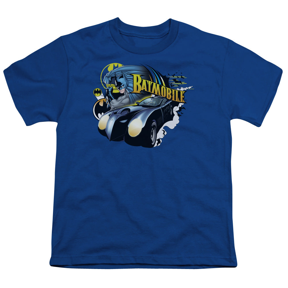 Batman - Batmobile - Short Sleeve Youth 18/1 - Royal Blue T-shirt