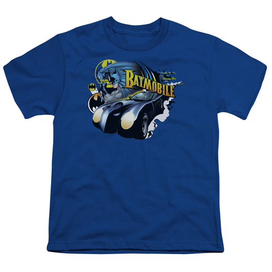 Batman - Batmobile - Short Sleeve Youth 18/1 - Royal Blue T-shirt