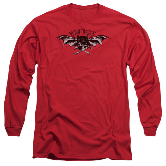 Batman - Wings Of Wrath - Long Sleeve Adult 18/1 - Red T-shirt
