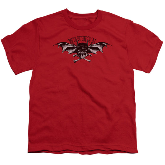 Batman - Wings Of Wrath - Short Sleeve Youth 18/1 - Red T-shirt