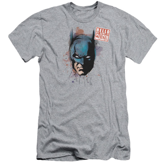 Batman - Hello - Short Sleeve Adult 30/1 - Athletic Heather T-shirt