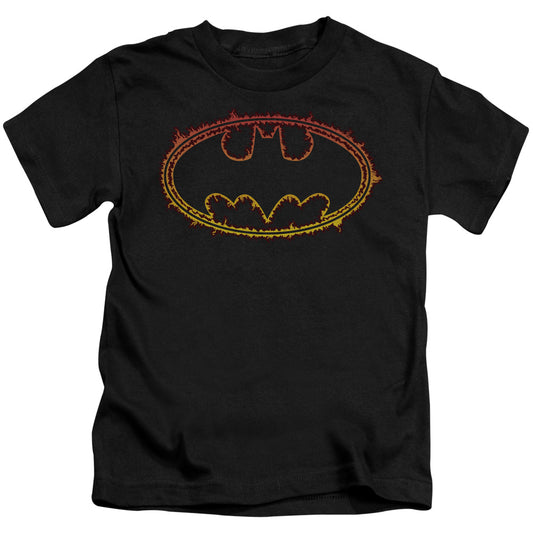 BATMAN FLAME OUTLINED LOGO - S/S JUVENILE 18/1 - BLACK - T-Shirt