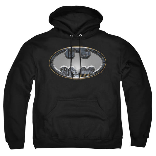Batman - Steel Wall Shield - Adult Pull-over Hoodie - Black