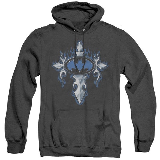 Batman - Gothic Steel Logo - Adult Heather Hoodie - Black