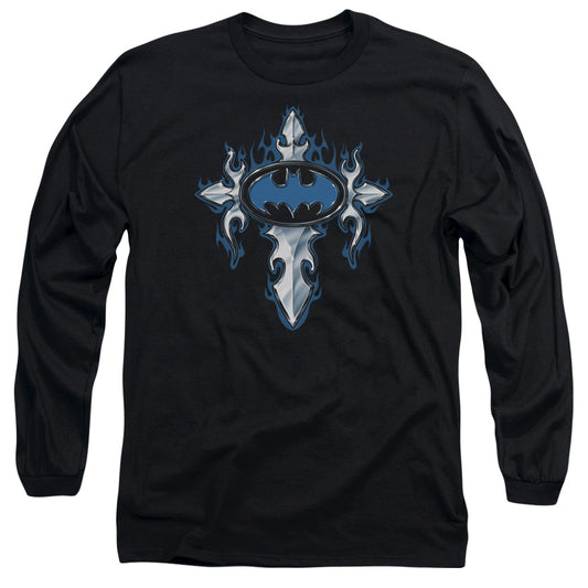 Batman - Gothic Steel Logo - Long Sleeve Adult 18/1 - Black T-shirt