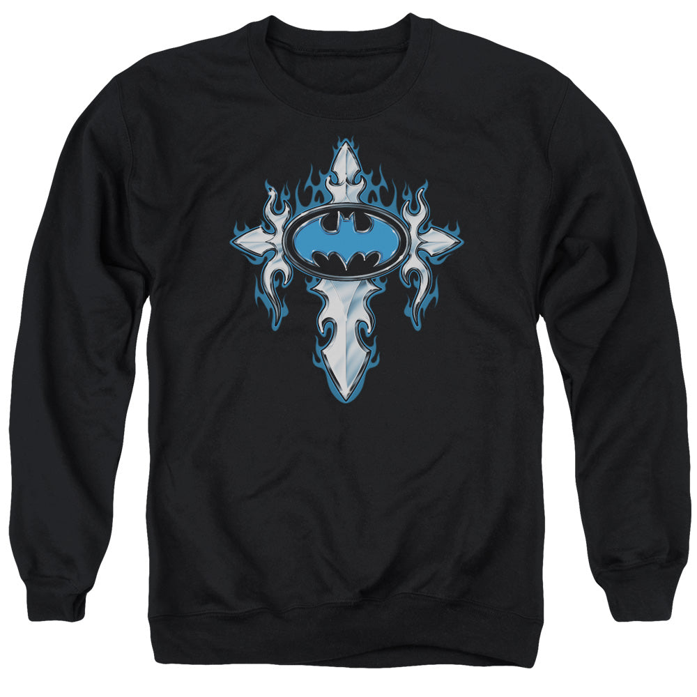 Batman - Gothic Steel Logo - Adult Crewneck Sweatshirt - Black