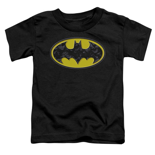 Batman - Bats In Logo - Short Sleeve Toddler Tee - Black T-shirt