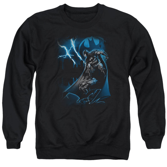 Batman - Lightning Strikes - Adult Crewneck Sweatshirt - Black