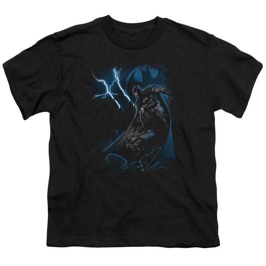 Batman - Lightning Strikes - Short Sleeve Youth 18/1 - Black T-shirt