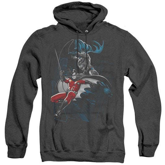 Batman - Black And White - Adult Heather Hoodie - Black