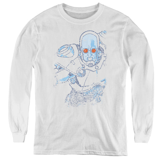 Batman - Snowblind Freeze - Youth Long Sleeve Tee - White